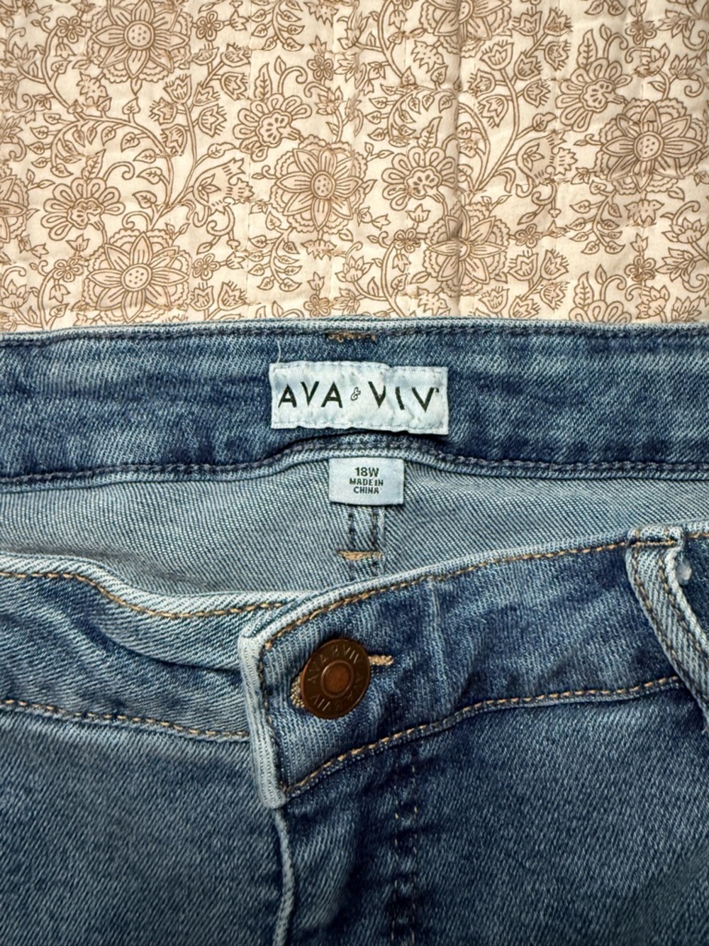 Ava & Viv Light Blue Denim Skirt-Shorts with Frayed Hem - Picture 2 of 3